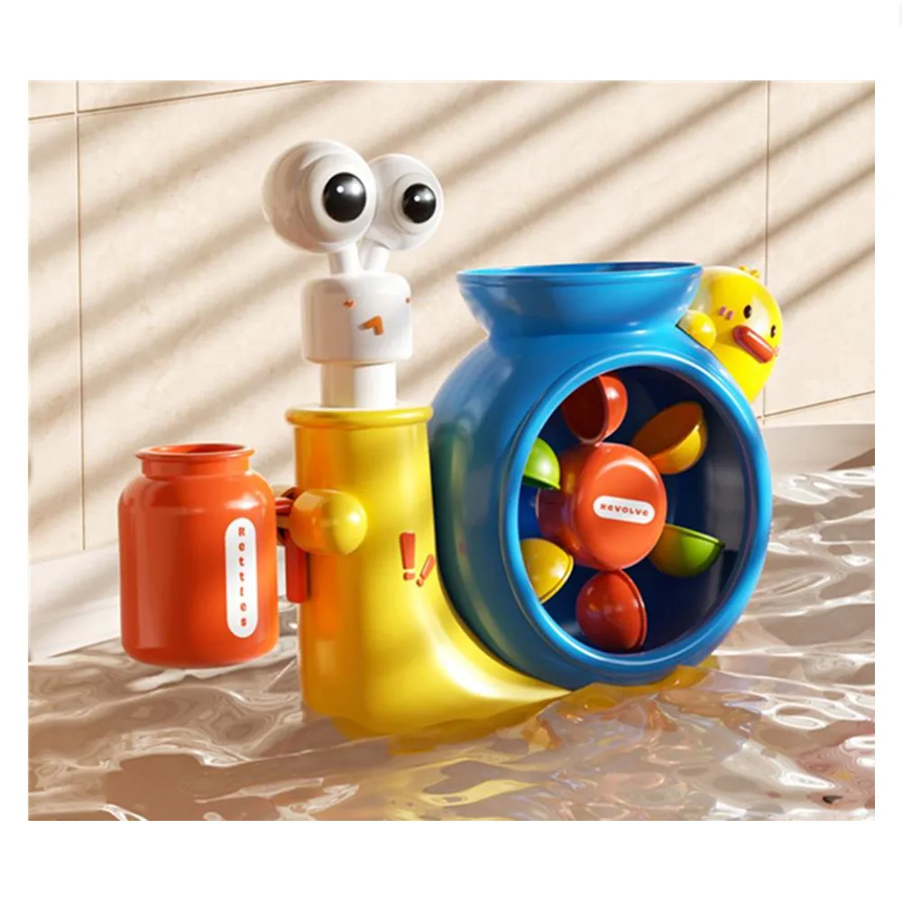 1個入り 漫画風 バス レインボーカタツムリ 水車 ホイール型 水遊び お風呂 浴室 入浴 教育 子供向けギフト おもちゃ