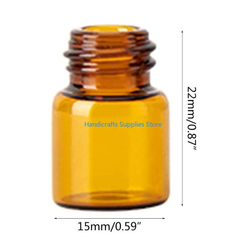 R1WA Mini Empty Glass Rolling Ball Bottle Essential Oil Liquid Container Refi
