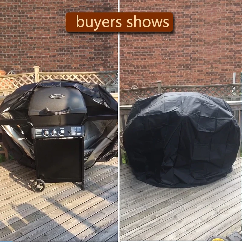 BBQ Cover Anti-Dust Waterproof Weber Heavy Duty Charbroil Grill Cover Rain Protective Barbecue Cover Round