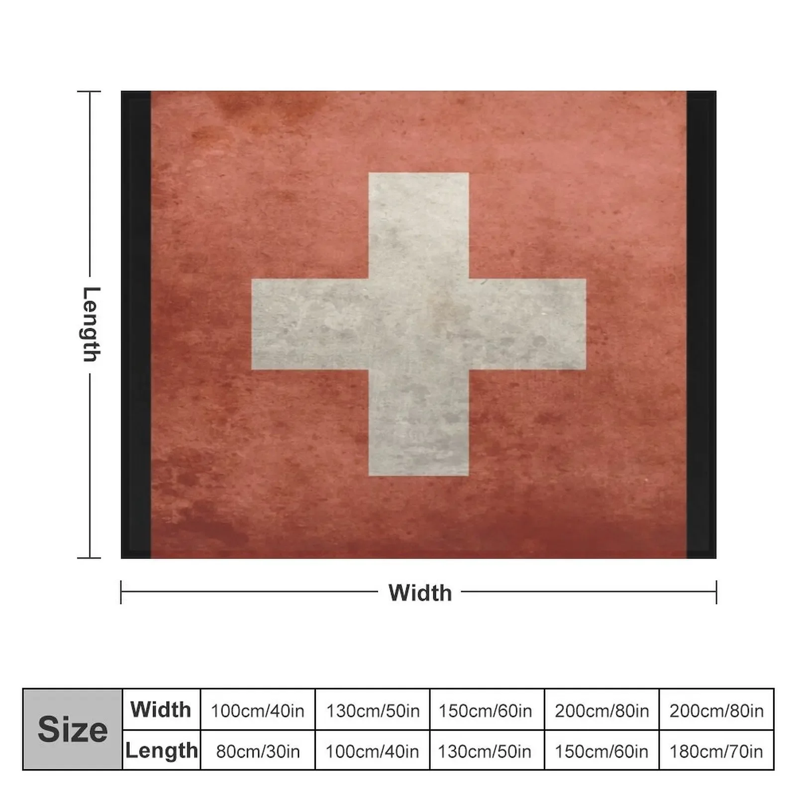 Grunge Swiss Flag Throw Blanket funny gift Hairy Blankets