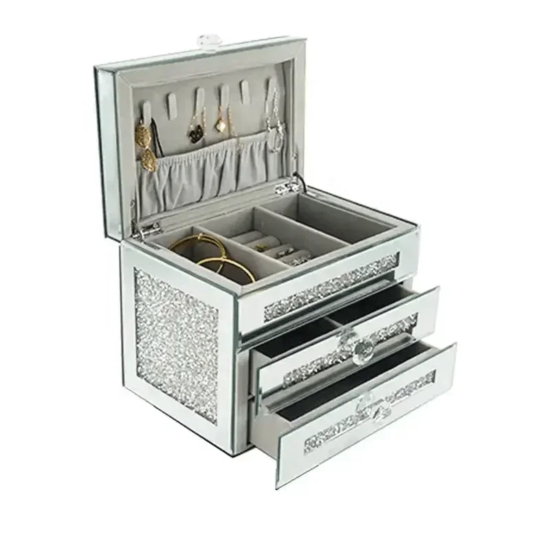 

Contemporary Design Handmade Storage Crystal Jewelry Box For Home Necklace Jewelry Boxes Organizer