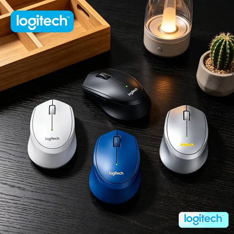 Logitech M330 Silent Wireless Mouse 2.4GHz Cordless Optical Sensor Scratch Resistant for Laptop PC Mac Home Desk Bench
