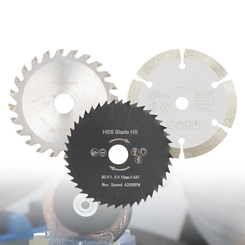 XCAN 4pcs Mini Circular Saw Blade Set 85x15mm HSS/TCT/Diamond Saw Blades Wood Cutting Disc for Woodworking PVC Plastic Cutting