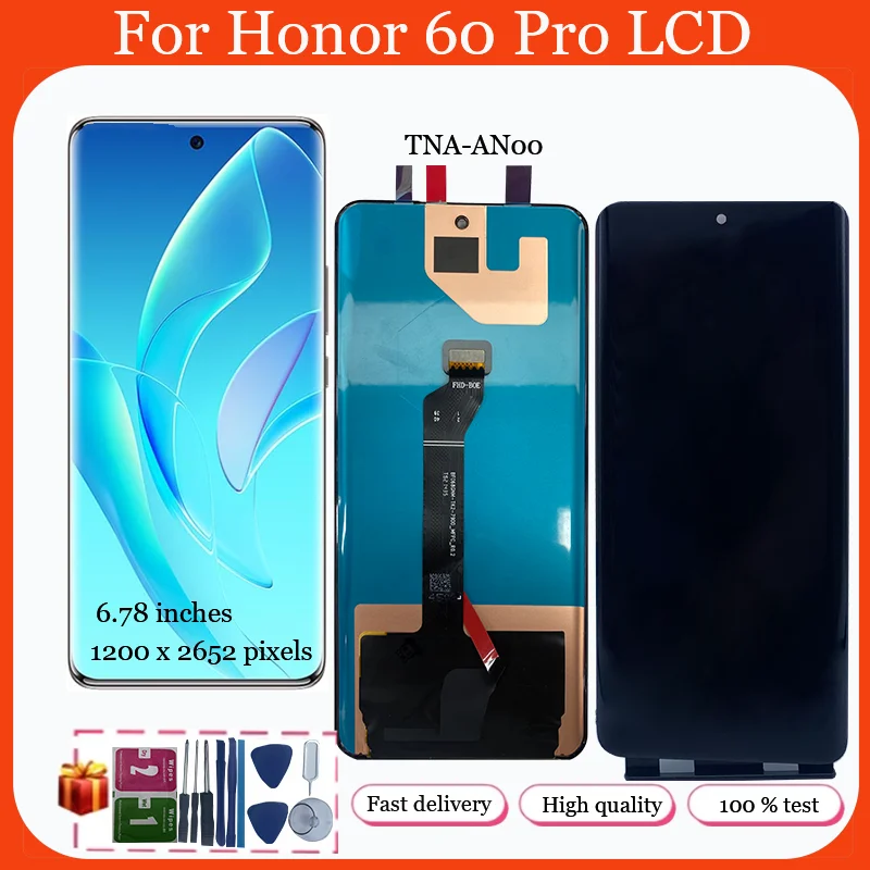 6.78''AMOLED For Honor 60 Pro TNA-AN00 LCD Display Touch Screen Digitizer Assembly Replacement