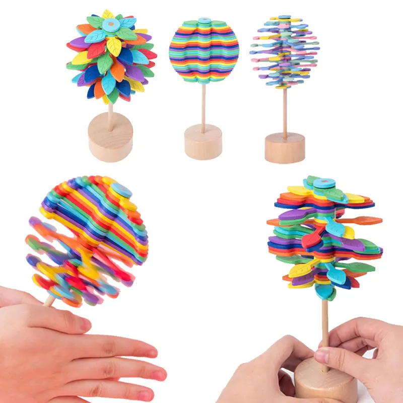 Adult Children Creative Rotating Helicone Wand Antistress Toys Desktop Decor Gift 21cm Hand Spining Fidgets Toy to Stress Relief