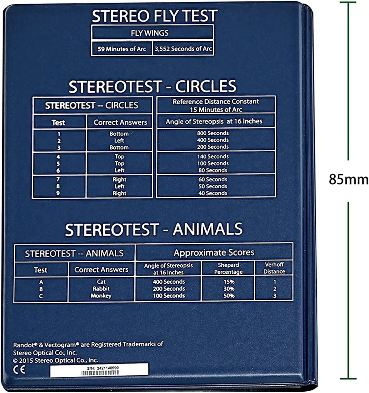 Titmus Stereo Vision Detection Chart Fly Chart Butterfly Random Dot Polarization Stereo Vision Detection Chart