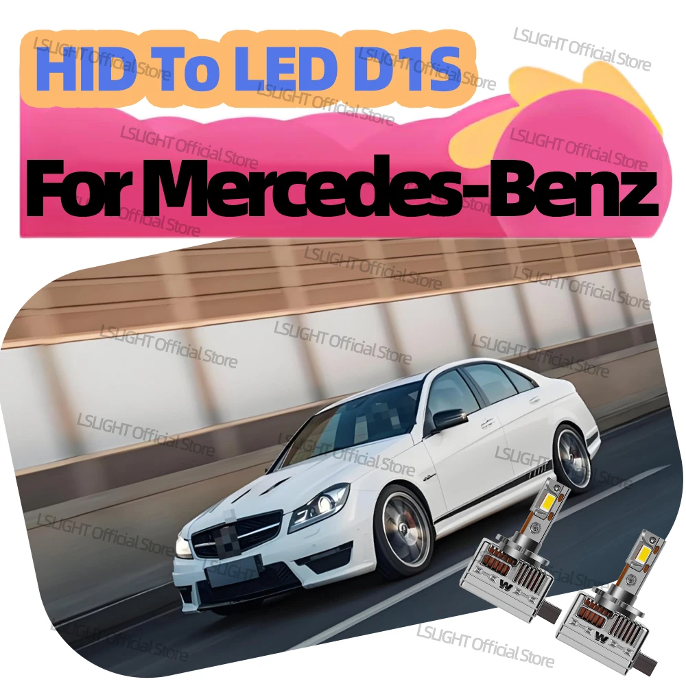 2x D1 D1S Headlight LED 30000LM Lamps For 1990-2018 Mercedes-Benz E G GL GLK Class W463 W211 W212 GL350 X164 W164 X204 A207 C207
