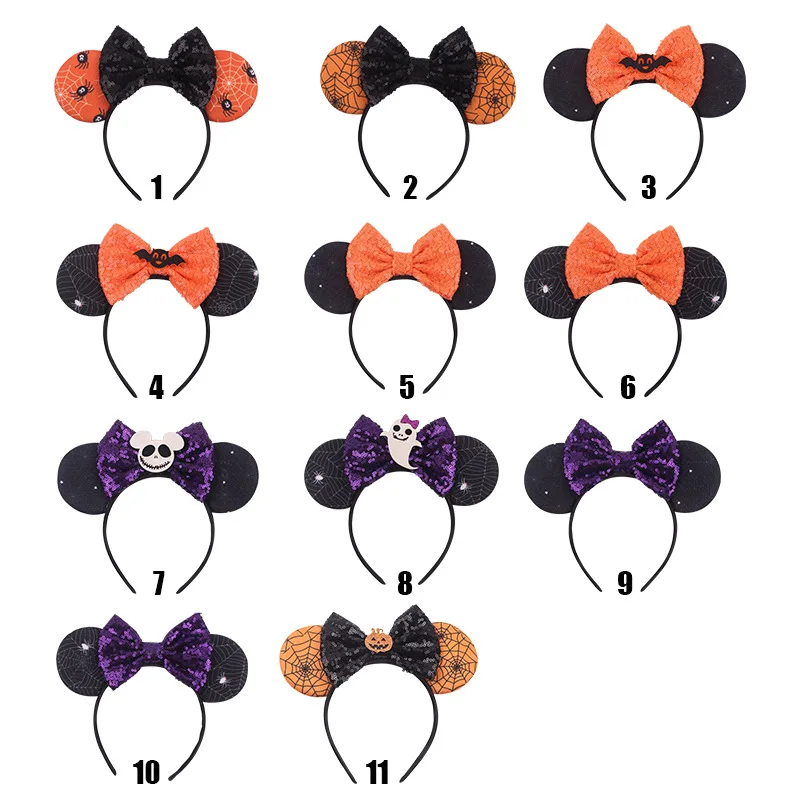 Disney Halloween Headband Mickey Mouse Hair Accessories Ears Headbands Women Adults Girls Kids Festival Party Cosplay Hairbands