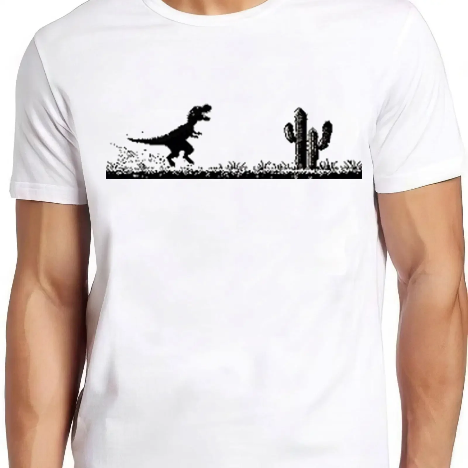 Trex Dinosaur Cactus Offline Hilarious Witty Humor Funny Meme T Shirt Gamer Cult Movie Music 2397 vintage Washed Casual homme