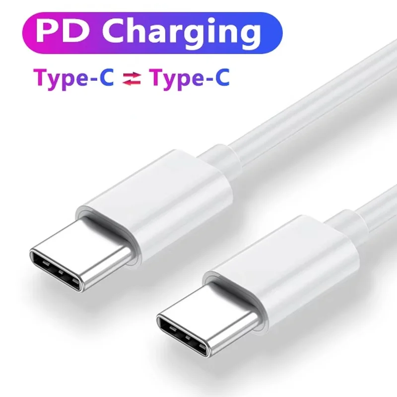 1-2 متر PD 60 واط USB C إلى نوع C كابل كابل بيانات شحن سريع نوع C إلى نوع C الحبل آيفون 15 سلسلة باد هواوي شاومي خط البيانات