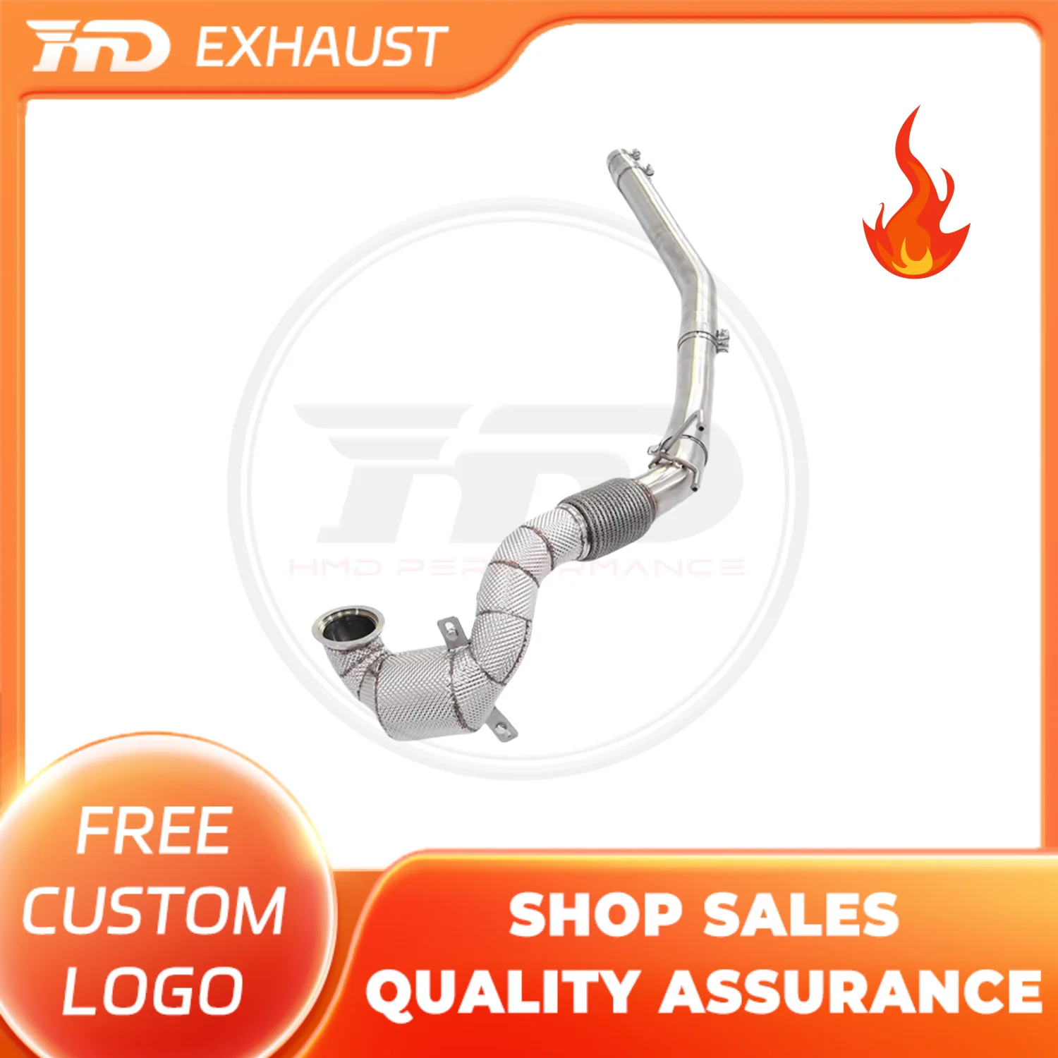 

HMD Exclusive Customization Stainless Steel Downpipe Resonant Tube For AUDI TT MK3 2.0T With Heat Shield Exhaust With Catalytic