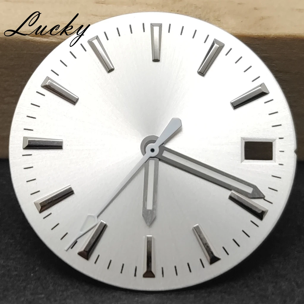 28.5 مللي متر ساعة فضية الطلب مجموعة SUB وجوه ساعة بلون مع NH35 ساعة الأيدي تناسب NH35 NH36 4R 7S حركة الملحقات ﻿ ﻿