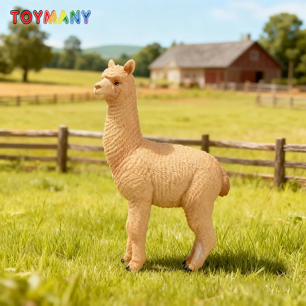 

Toymany Simulation Male Alpaca Wildlife Animal Model Toy Mini Figures Dolls Action Figurines Toys Children Gift Cake Decoration