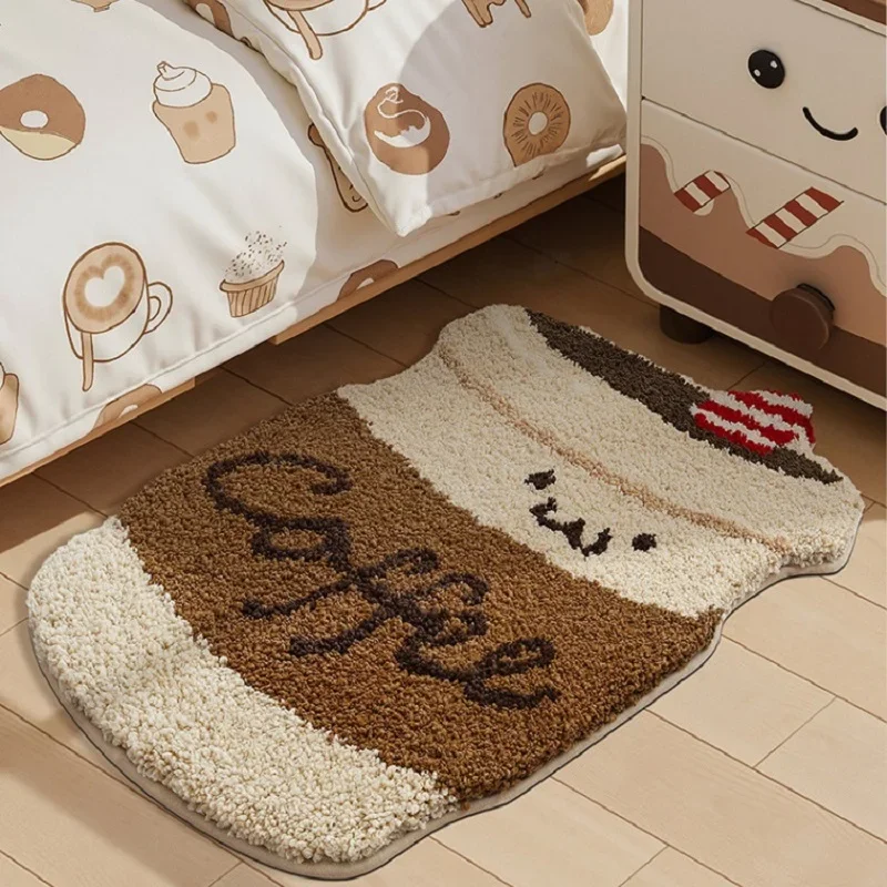 Tufted Bathroom , Anti Slip Floor , Absorbent Foot Pad,  Irregular Shower Bath , Toilet Door Mat, Cartoon Dessert Shape