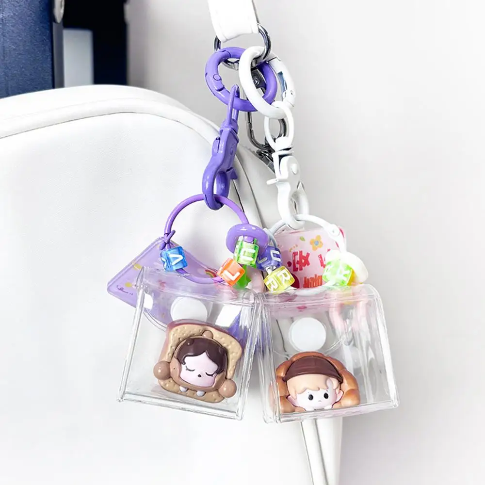 3.5cm PVC Mystery Box  Transparent Organizer Box Keychain Bag Protect Mystery Toy Storage Case For Jasmine Bubble Matt Doll Toy