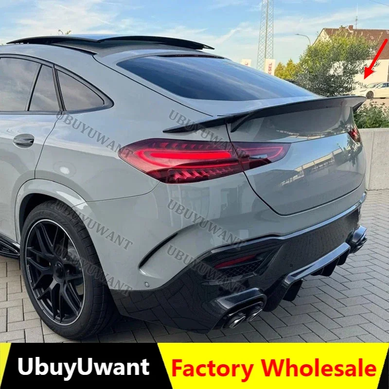 For Benz GLE Class GLE Coupe C167 GLE350 450 GLE53 BBS GLE63 2021+ Carbon Fiber Rear Trunk Roof Wing Spoiler Lip