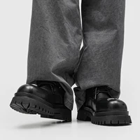 Chaussures derby à plateforme à lacets pour hommes, chaussures décontractées à semelle épaisse avec décorations métalliques, chaussures de marche quotidiennes antidérapantes 6