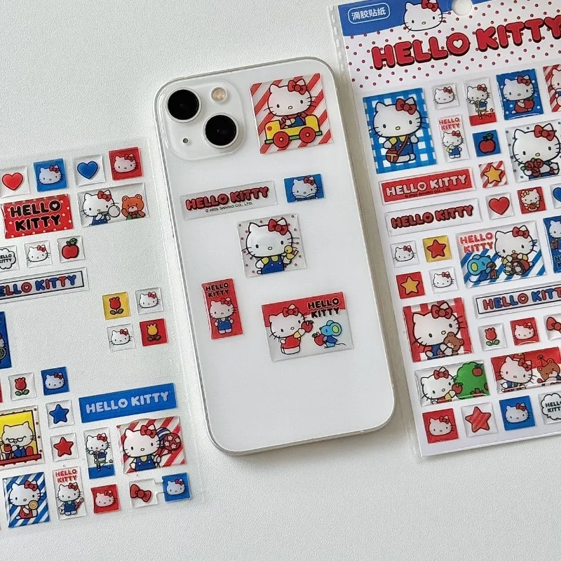 Hello Kitty Stickers Sanrio Cute and Adorable Phone Cases Decorative Notebooks Water Cups Luggage Student Rewards Guitar Sticker