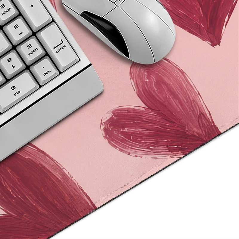Mouse Pad Red Hearts Gamer printon demand New Computer HD Mousepad XXL keyboard pad Carpet Non-Slip Soft Computer Mouse Mats