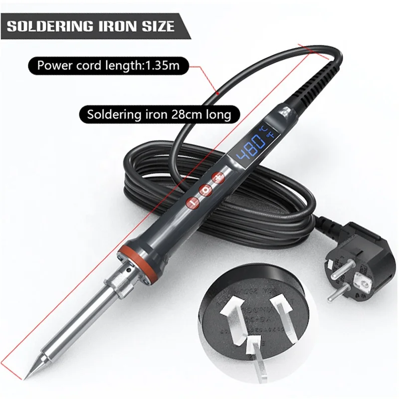 200W LCD Digital Display Electric Soldering Irons Switch Sleep Function Convenient Hand Kit Cautin For Soldering