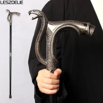 كوبرا-رئيس الفاخرة عصا مشي خيزران للرجال موضة ديكور عكازات للمشي عصا خمر حفلة أنيقة اليد عكازات للمشي