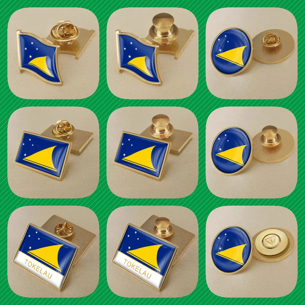 Broches de bandera de Tokelau Tokelauan, insignias, alfileres de solapa