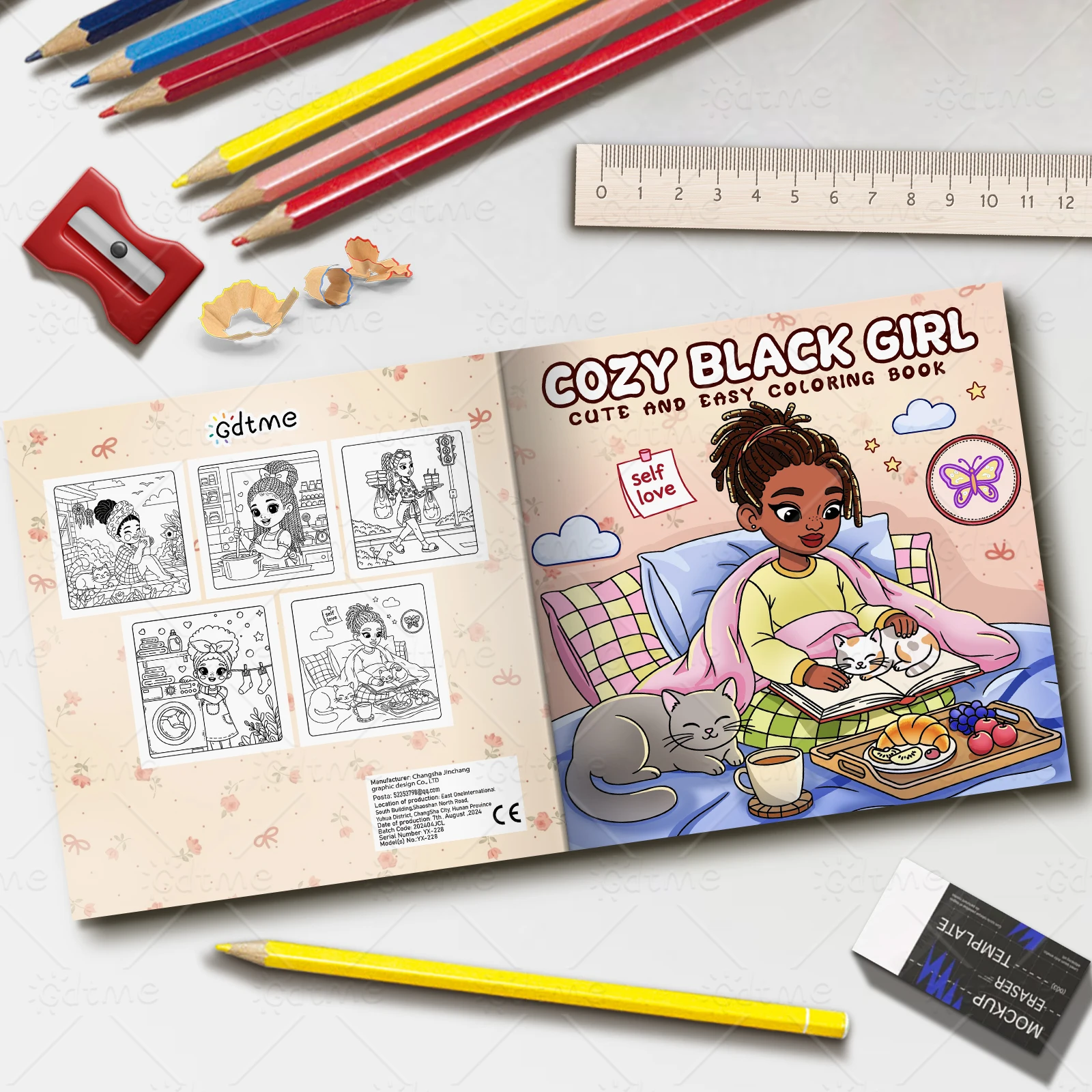 COZY BLACK GIRL Coloring Book for Adults Featuring Cute Cozy Daily Activities for Relaxation (Cozy Spaces Coloring)