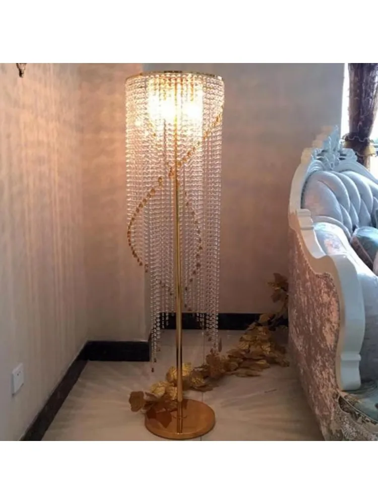 مصباح أرضي بسلسلة كريستالية، مصباح أرضي لغرفة المعيشة، ضوء قياسي لضوء غرفة النوم