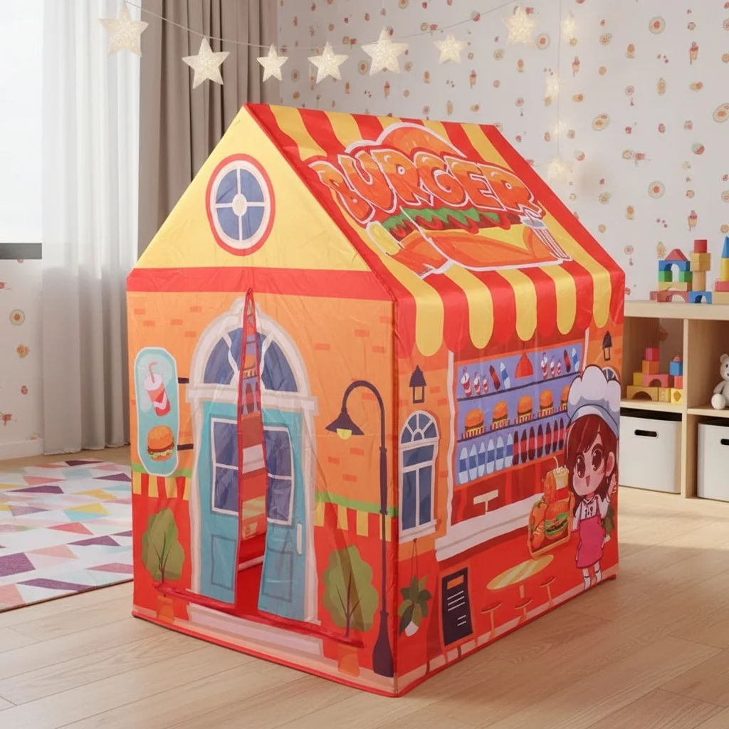 1 لعبة خيمة للأطفال على شكل بيت حيوانات الغابة، مسرح على شكل غابة، خيمة لعب تظاهرية للبنين والبنات، مسرح ألعاب ممتعة ومتينة للأطفال، أفضل هدية لعيد الميلاد والعطلات، لعبة الشاطئ #5