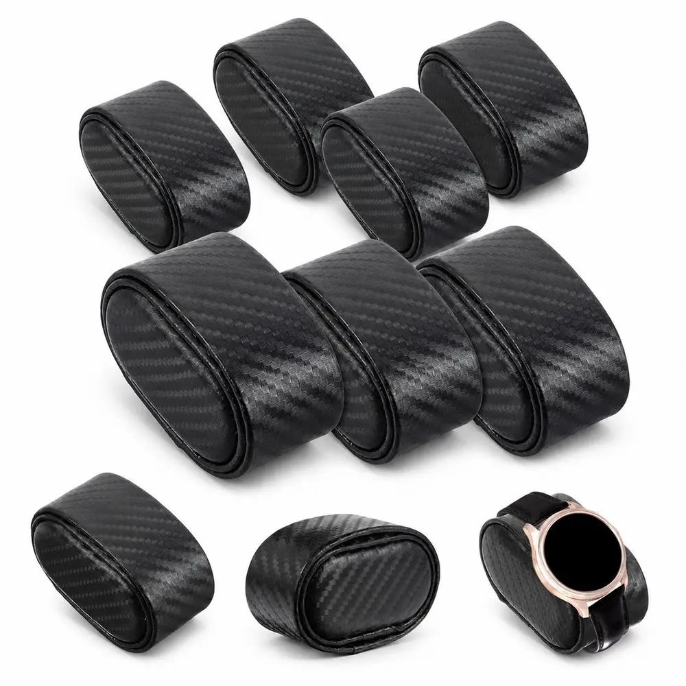 Carbon Fiber Texture Watch Display Pillow PU Soft Padding Watch Box Pillow Curved Shape Jewelry Storage Cushion