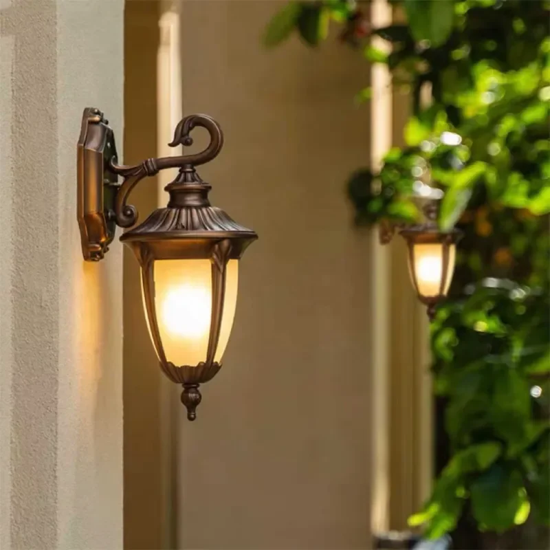 Aluminum Strip Square Downlight Outdoor LED Garden Wall Light IP65 Waterproof Polycarbonate Diffuser Light Sensor E27 Base