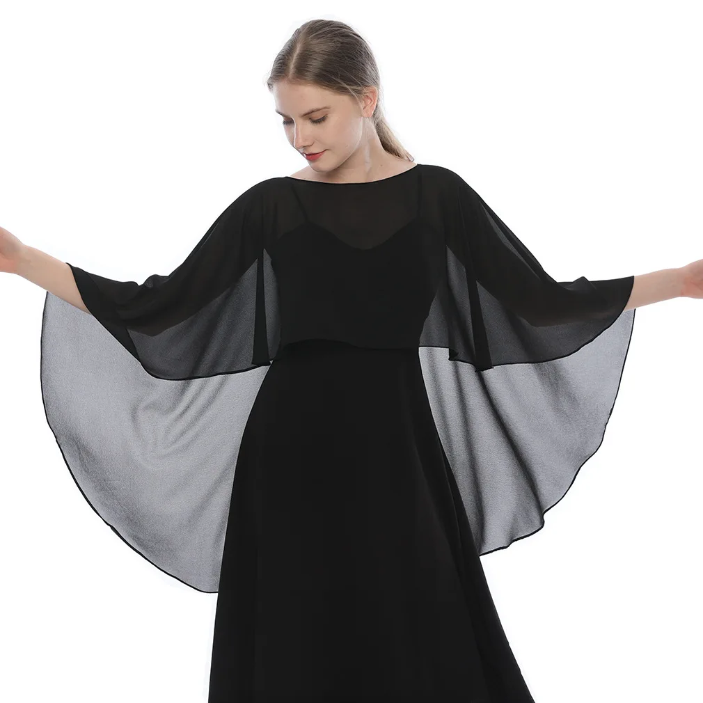 

Women's Chiffon Shawl Lightweight Evening Dress Wedding Blouse Outerwear Sun Protection Elegant Cloak Cape Scarf Shawl Wrap Vest