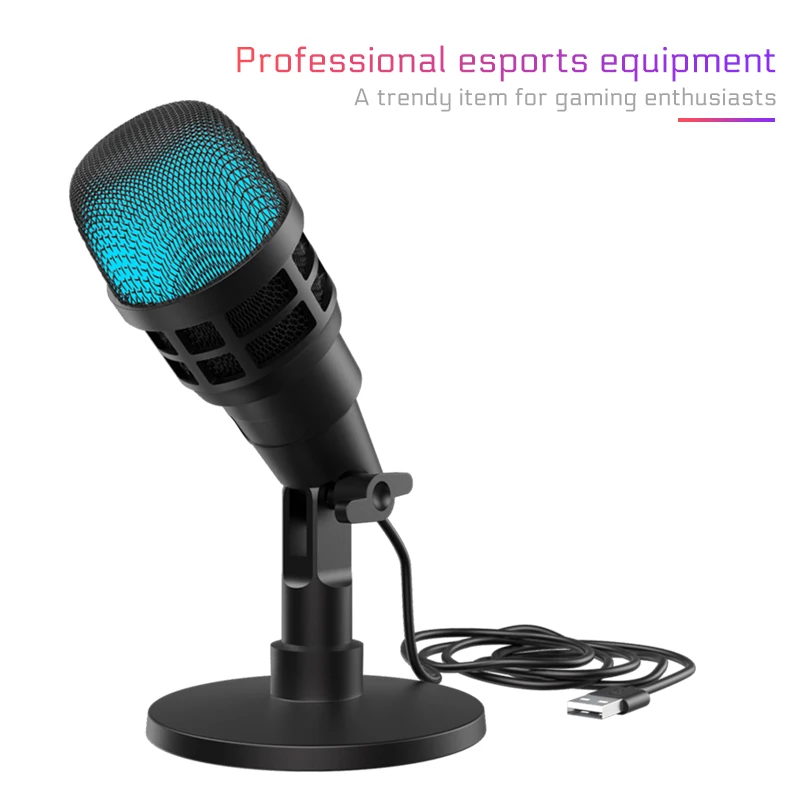 ميكروفون USB Studio RGB احترافي لبث الكمبيوتر، الألعاب، فيديو YouTube، الغناء #4