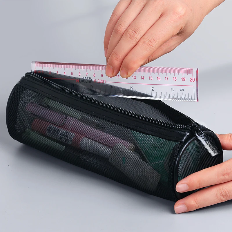 HUAJIE 透明円筒形ペンケース、大容量、試験対応、スタイリッシュ、男の子と女の子向け、小学生・中学生向け