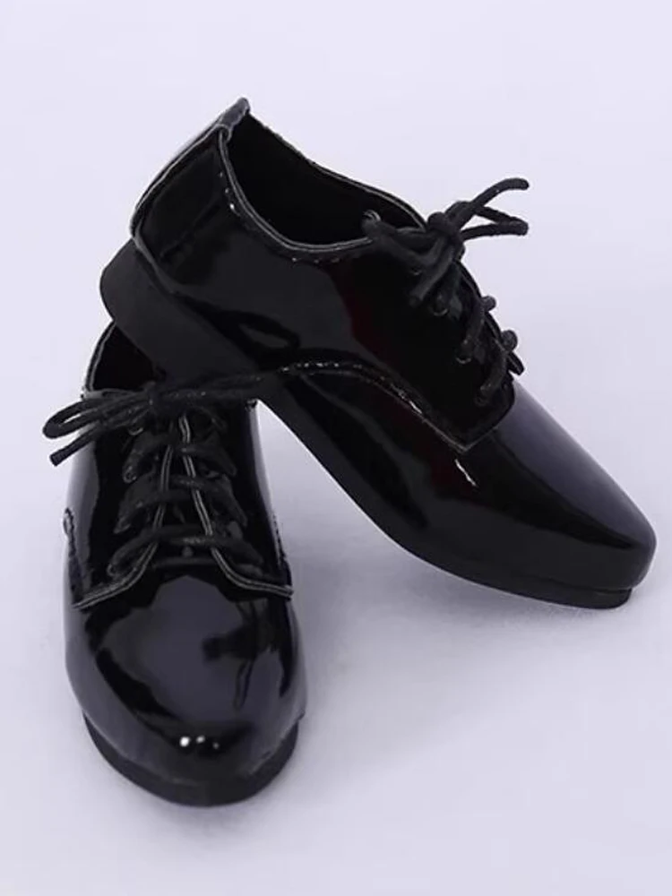 D09-P297 children handmade toy   1/4 MSD IP FID BJD Doll shoes lace up black leather shoes 1pair