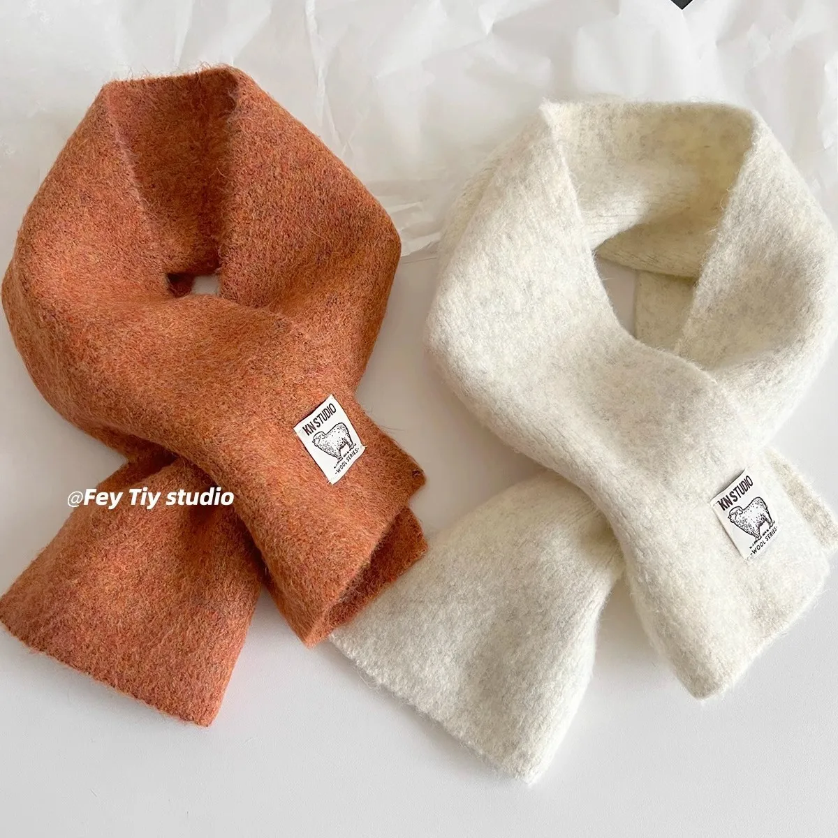 

wool soft waxy cross small scarf high-end sense contains warm Christmas versatile couple scarf