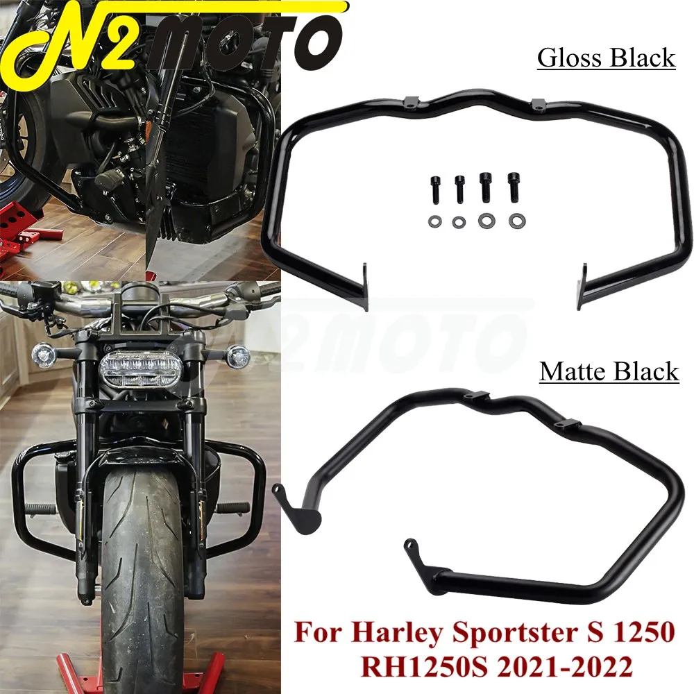 

New Motorcycle Front Engine Guard Highway Crash Bar Bumper Frame Protector For Harley Sportster S 1250 RH1250S RH 1250 S 2021-22