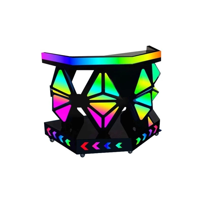 Bar Luminous DJ Desk KTV Party Box Mobile Stainless Steel Dancing Table LED Nightclub Room Tuning Voice Console