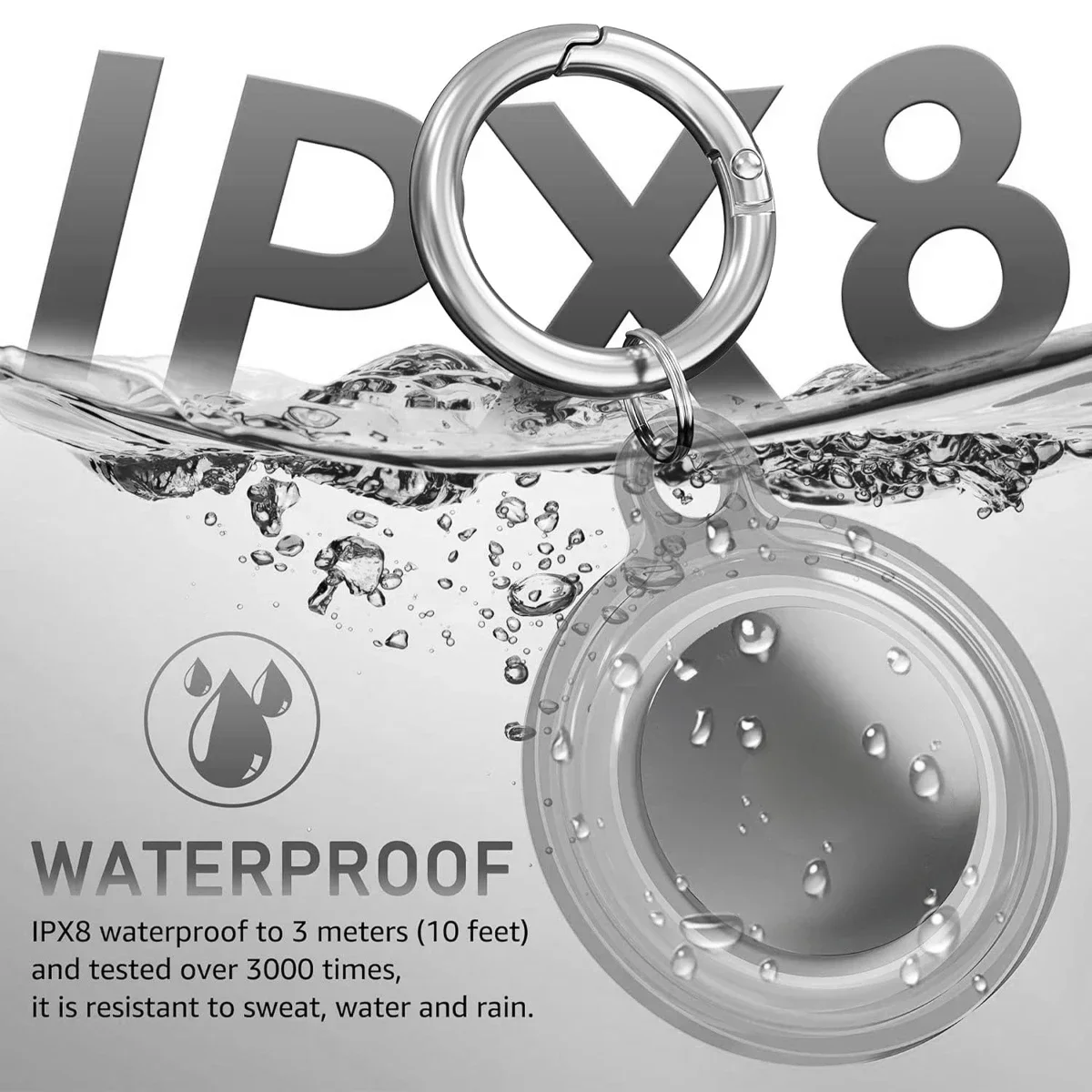 CoverJoy AirTag Keychain Case 1/2/4 Pack Pelindung Tahan Air Anti Hilang Pelacak untuk Hewan Peliharaan Anjing Kucing Kalung Kunci Koper