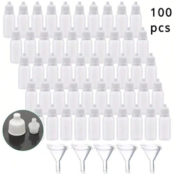 100PCS 3-50ML Plastic Empty Squeezable Liquid Dropper Bottle for Travel Small Eye Ear Dropper Bottles Store Sort Essential Oil