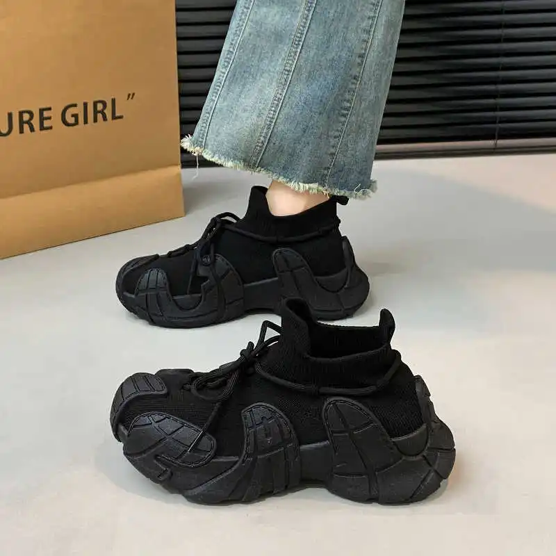 Tied Winter Woman's Trends Basketball Young Shoes Black Ladies Sneakers Sport Deporte New Runings Tene Health