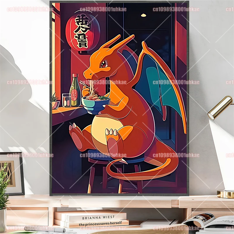 Anime Pokemon Charmander Gengar Squirtle Eevee Snorlax Charizard Bulbasaur Art Poster Unframed HD Canvas Painting Holiday Gift
