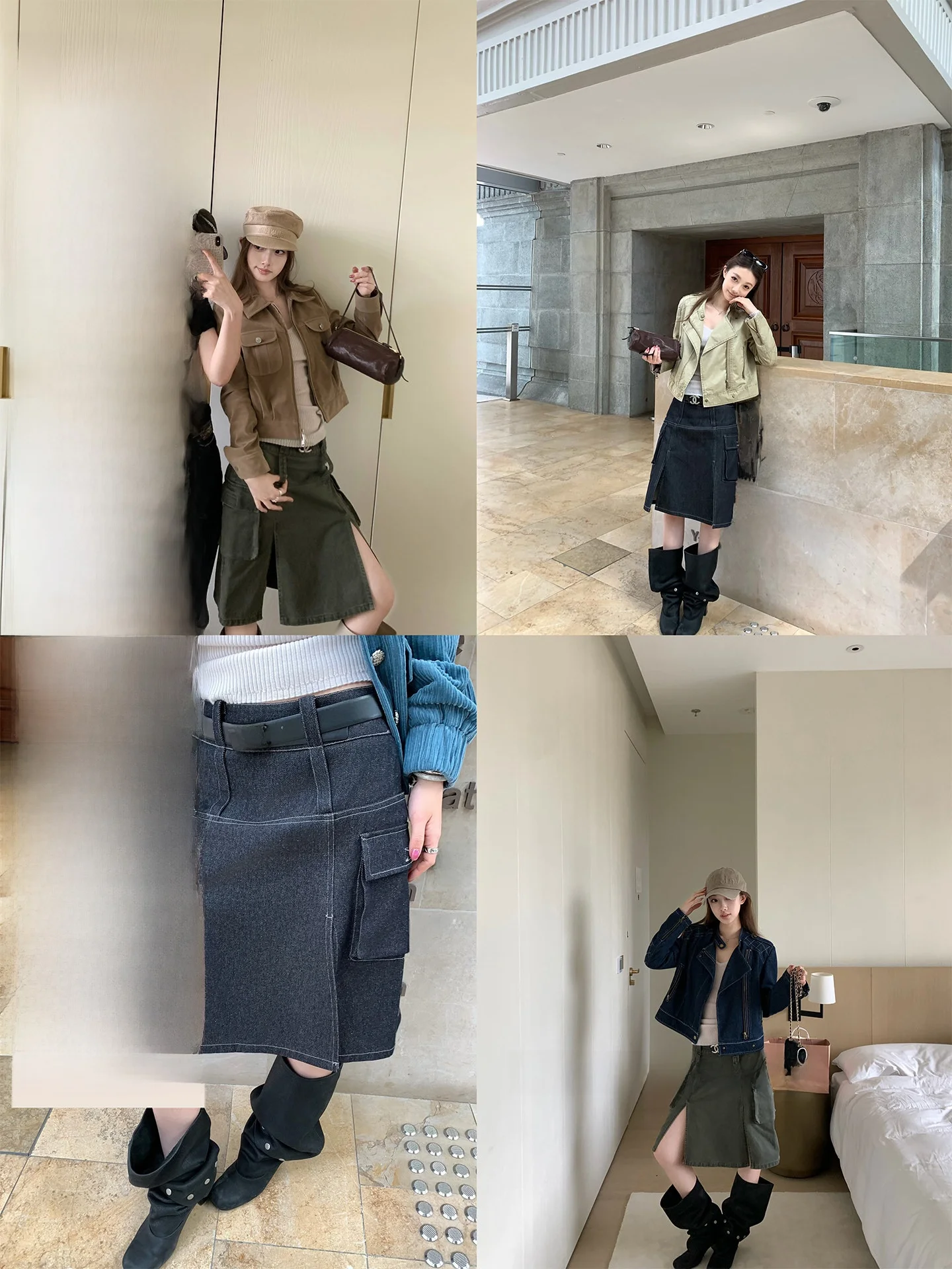 

Джинсовая юбка Waed Denim для женщин, модный дизайн, рабочая одежда, с боковым разрезом, повседневная, с низкой талией, H-образная юбка