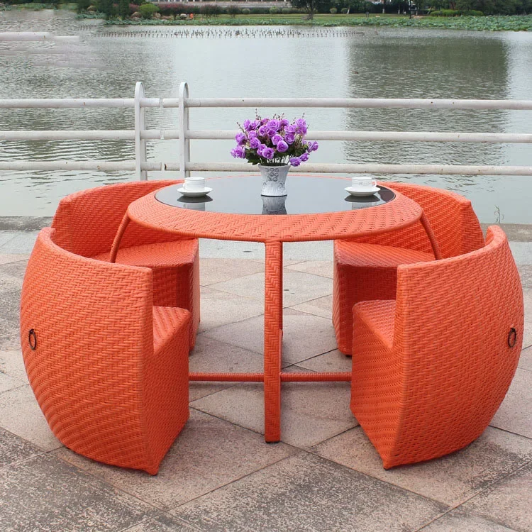 New Arrival Rattan Chair End Table Set Balcony Garden Bar Table Chair Outdoor Furniture Set