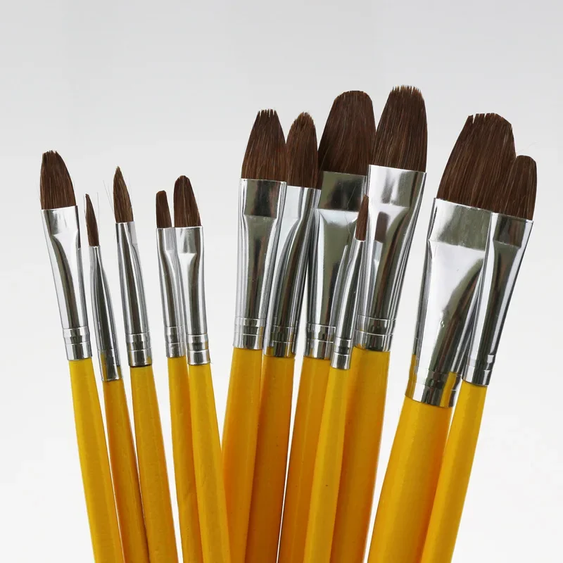 6PCS Wolf Hair Paint Brush, Van Gogh Art Brush for Watercolor Gouache Oil Painting, Single Paintbrush for Drawing Graffiti