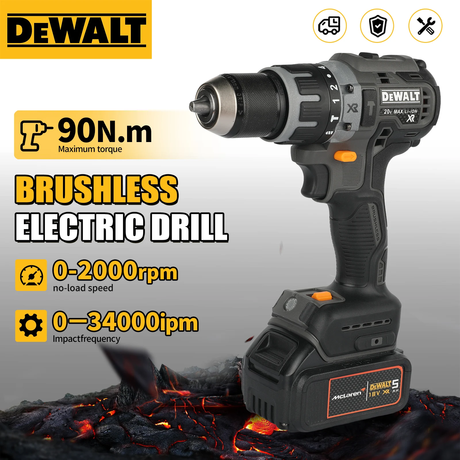 

DEWALT DCF85M 20V Brushless Drill 90Nm Torque 0-2000rpm 34000ipm for Wood/Metal/Brick Drilling in Construction & Workshop