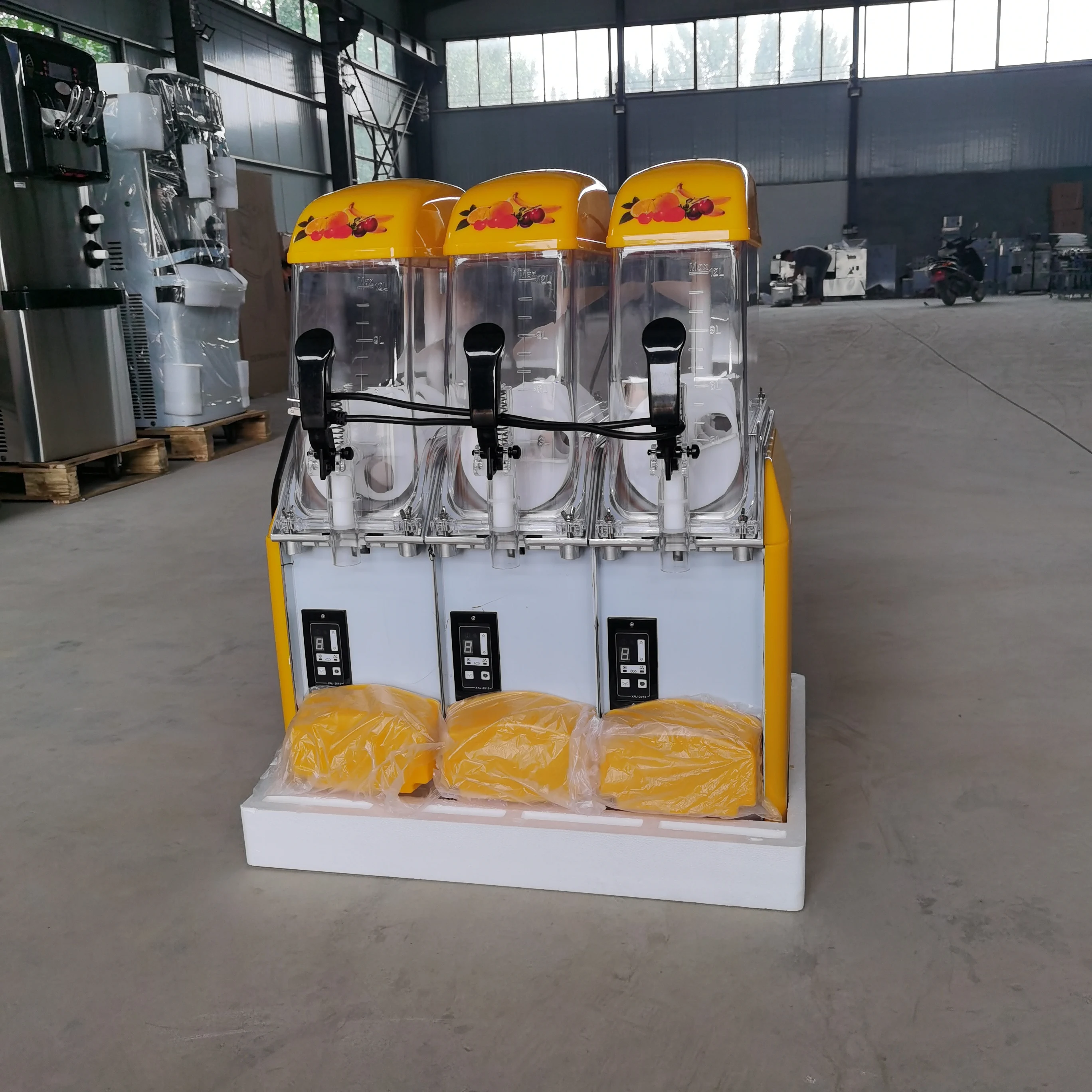 Slush Machine Commercial Snow Melting Machine One Two Three Cylinder Fully Automatic Sludge Machine 12L*3