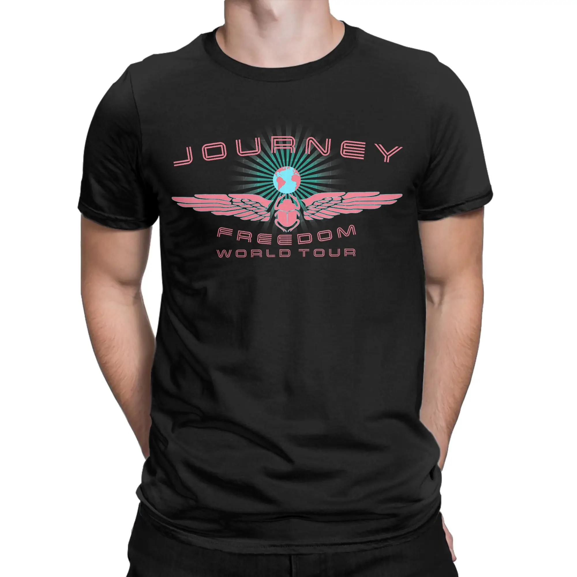 Men's Journey Final Frontier 2026 T Shirt Pink Freedom T  Cotton Clothes Novelty Short Sleeve Round Collar Tee Shirt T-Shirts