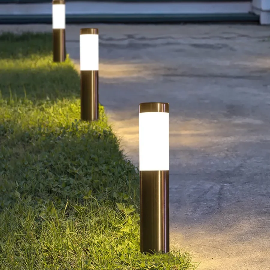 Imagem -02 - Luzes Solares do Gramado do Paisagem Solar ao ar Livre Pathway Light Lanterna Solar Impermeável Bollard Lamp For Backyard Decor Aço Inoxidável