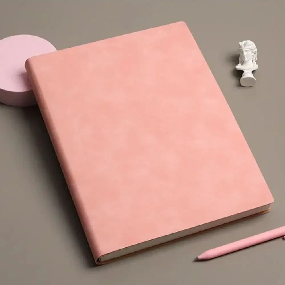 Line/Blank A4 Thick Notebook 200 Pages PU Cover A4 Office Notebook Large Horizontal Line A4 Square Notebooks Office Meeting